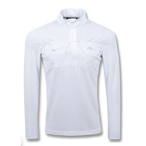 J. Lindeberg Bran Print Mid Layer Golf Pullover - Large- White/Gray